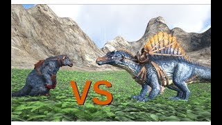 Megatherium vs Spinosaurus  ARK Survival Evolved  Cantex [upl. by Garneau]