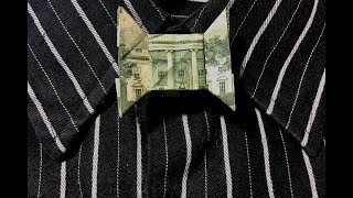 How To Fold 20 Dollar Bill Bow Tie  Origami [upl. by Rento]