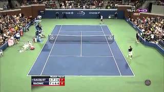 US Open 2013 R4 Set 4 tie break Highlights Richard Gasquet vs Milos Raonic [upl. by Aizan]