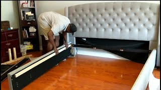 Structube Furniture King Size Tufted Bed Assembly based on Instructions TIY I Ravel King Bed [upl. by Milton]