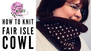 How to Knit Fair Isle  Cowl CC [upl. by Eldreda]