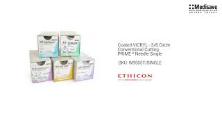 Coated VICRYL 3 8 Circle Conventional Cutting PRIME Needle Single W9505T SINGLE [upl. by Riebling89]