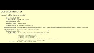 OperationalError at no such table djangosession  Django Error  Aryadrj  IT [upl. by Nylrahs475]