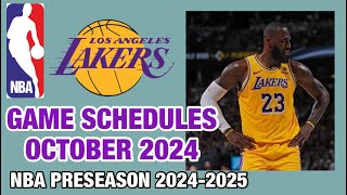 LOS ANGELES LAKERS PRESEASON GAME SCHEDULES OCTOBER 2024  NBA SEASON 202425 [upl. by Norga]