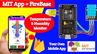 FireBase MIT App DHT Sensor Reading LED ON  nodemcu dht11 firebase  nodemcu firebase led [upl. by Nomihs]