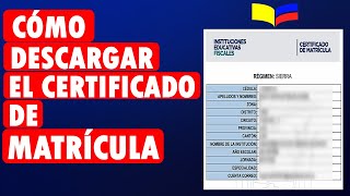 Como OBTENER CERTIFICADO de MATRÍCULA estudiante Ecuador  Mineduc Ecuador [upl. by Assilim]