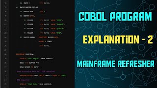 Mainframe Cobol program Explanation  2  Cobol practice program examples  cobol jcl db2 vsam [upl. by Loralie407]