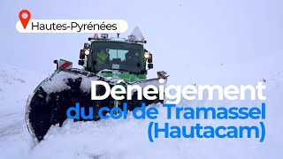 Déneigement du col dHautacam par les agents du Département des HautesPyrénées  2021 [upl. by Sutsuj]