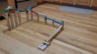 Wooden Marble Race  EPIC Dominos and Marbles Run [upl. by Llednav636]