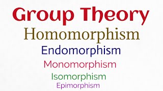 Group Theory Homomorphism Endomorphism Monomorphism Isomorphism Epimorphism [upl. by Inittirb463]