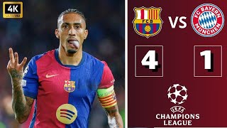 ملخص مباراة برشلونة وبايرن ميونخ 41 🔥 دوري ابطال اوروبا 2025 🎤 تعليق حفيظ دراجي  4K [upl. by Nahgeam]