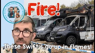 FIRE  Firework Battery or ARSON  2 motorhomes go up in FLAMES [upl. by Acinet]