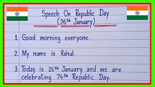 Speech on Republic Day 2024 in English  Republic Day Speech 2024  26 January Speech in English [upl. by Anirdnajela]