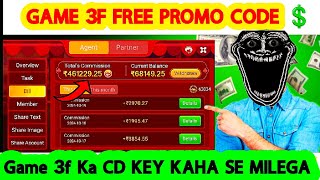 GAME 3F free ₹1000 promo code How to make CDKEY Code game 3f me CDKEY kya hai  trendylearnhub [upl. by Grosmark]