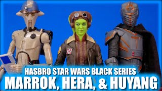 Star Wars Black Series Ahsoka Series Hera Syndulla Marrok and Professor Huyang Hasbro Figure Review [upl. by Bennion]