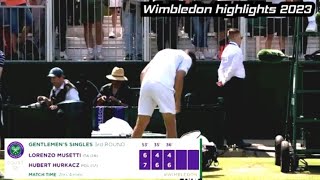 Hubert Hurkacz vs Lorenzo Musetti Highlights ATP WIMBLEDON 2023 [upl. by Ellerahs]