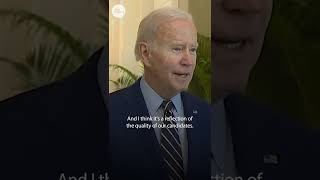 Biden congratulates Democrats on holding Senate Bigger the number the better  USA TODAY Shorts [upl. by Pliske]