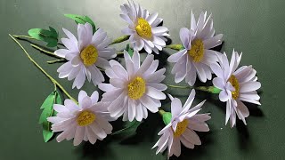 How to Make Daisy Flower From Colour Paper Paper Craft Home Decor [upl. by Lohner337]