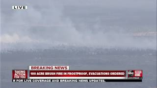 Hundreds of homes evacuated after brush fire in Frostproof [upl. by Tucky]