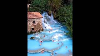 Hot water steam at Terme di saturnia Italy tourism nature [upl. by Patricia]