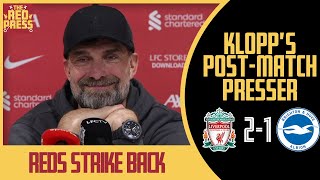 Liverpool 21 Brighton Klopp on Reds vital win [upl. by Laemaj]