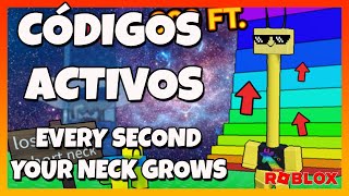 CODIGOS ACTIVOS de EVERY SECOND YOUR NECK GROWS 🦒 Códigos de Roblox 🦒 2023 🦒 EMiLiOR [upl. by Assirt]