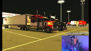 Playing American Truck Simulator Convoy Hauling Reefer Trailer YumaUsing Wheel and Pedals Part 1 [upl. by Ysus899]