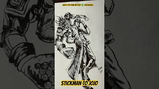 Drawing Star Platinum and JOJO 💜 jojosbizzareadventure jojo starplatinum anime stickman manga [upl. by Mroz]