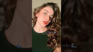 Heatless curls with socks 🌊 hairstyle hair heatlesswaves hairtutorial hairtok easyhairstyle [upl. by Elletsyrk]