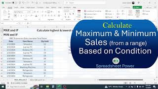 Find Highest and Lowest Sales Based on Condition in Excel [upl. by Atteuqal]