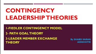 ContingencySituational Leadership Theories  Path Goal Theory  Fiedler Contingency Model ugcnet [upl. by Kerrill]