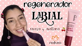 Regenerador labial tododia Cereza y avellana 🍒 ayuda a los labios resecos Natura 2021 Perú 🇵🇪 [upl. by Daffi775]