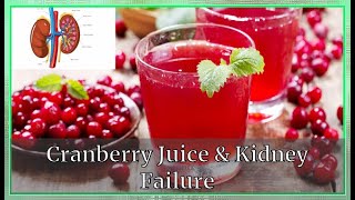 Cranberry Juice amp Kidney FailureKidney deseases Very Well [upl. by Aicad]