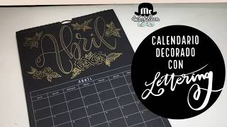 Calendario decorado con lettering abril Sakura pentouch oro [upl. by Doerrer]