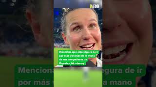 Merel Van Dongen jugadora extranjera de Rayadas dice estar sorprendida del Fútbol en México [upl. by Georgia]