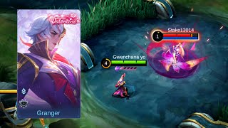 Granger Valentine skin gameplay  Mobile Legends [upl. by Ashien]