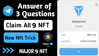 Claim new Major nft Answer Of Questions Major Update Major  Major new NFT  Major today NFT [upl. by Ohare]