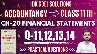 CH 20 FINANCIAL STATEMENTS CLASS 11  DK GOEL  Q11121314 BALANCE SHEETPROFIT AND LOSS ACCOUNT [upl. by Ordisy77]