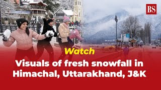 Watch  Visuals of fresh snowfall in Himachal Uttarakhand JampK [upl. by Manheim457]