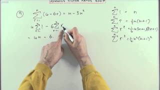 2007 SQA Advanced Higher Maths no9 Summation formulae [upl. by Sunev]