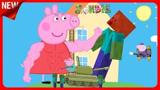 Peppa Pig vs Zombies Part 2 Giant zombie Cartoon parody [upl. by Ailadi517]