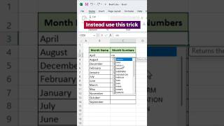 Dont manually enter month numbers like a noob instead use this trick excel shorts ytshorts [upl. by Ahsahs54]