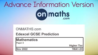 November 2022 RESIT Predicted Maths GCSE Paper 2 Edexcel Higher Calculator Exam 1MA12H [upl. by Xenos]