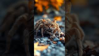 Catspiders first steps cat spider aishortfilm fantasy catvideos catshorts catlovers [upl. by Nickolas]