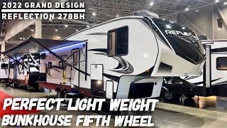 Perfect Light Weight Bunkhouse Fifth Wheel  2022 Grand Design Reflection 278BH [upl. by Lattie]