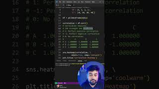 the heatmap will better visualize the correlations heatmap python pandas seaborn matplotlib [upl. by Friedrick467]