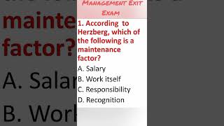 Management Exit Exam exitexam exam [upl. by Ayrad]