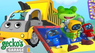 Dump Truck Slide Time  Geckos Garage  Trucks For Children  Cartoons For Kids [upl. by Nossaj118]