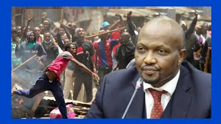 Ruto Must go Moses kuria chased from Nyeriforced to cut his speech [upl. by Eelinej129]