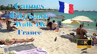 Cannes city beach walk 4K  Sunny France 2022 [upl. by Alliuqa876]